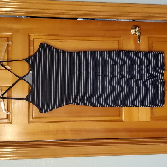 Tommy Hilfiger Womans Stretch Navy Striped Sleeveless Racerback Dress Size M - Picture 8 of 12